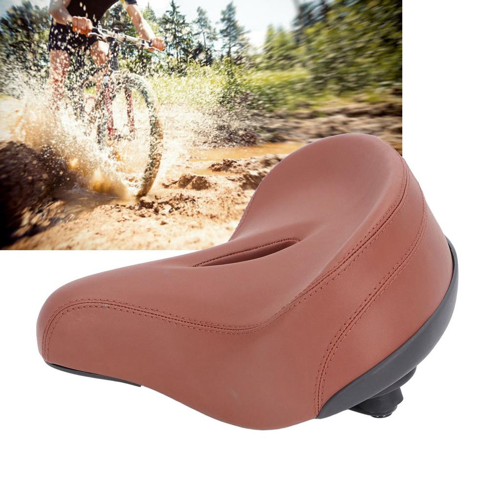 Comfortable Bike Seat for Women Men PVC Leather Shock Absorbing Foam Padded Bike Saddle Cushion Replacement for Mountain Road Bike