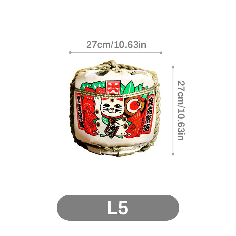 Japanese Style Restaurant Decorative Wine Barrel Sake Sushi Shop Pub Bar Display Foam Barrel Sakura Wine Cellar Decor Ornaments