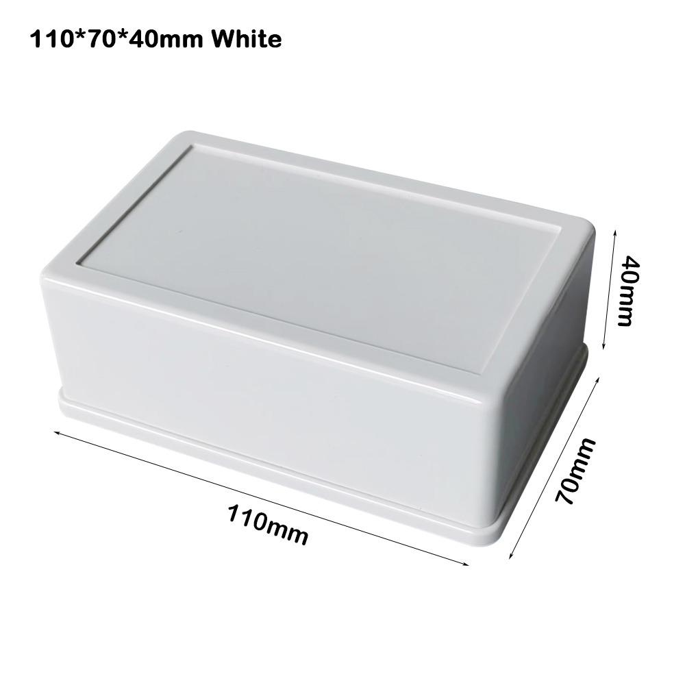 ABS Plastic Storage Case White Black Housing Instrument Case  Electronic Supplies