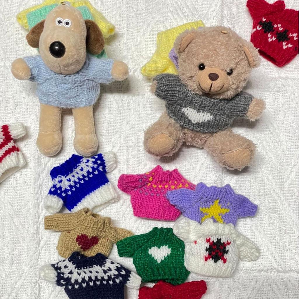 10cm Plush Doll Sweater Accessories for 13cm Palm Dog and Small Dolls