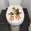 Playful Frog Toilet Seat Sticker Waterproof Self-Adhesive Removable Decal for Bathroom WC Decoration