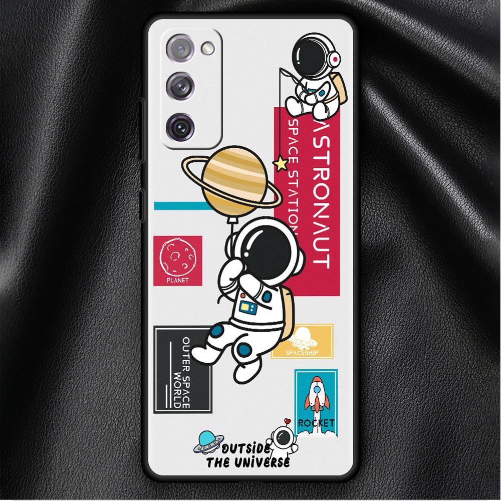 Case For Samsung Galaxy S20 FE S22 Ultra S21 Plus Luxury Soft Phone Case S10 S9 S8 S10e S7 Silicone Funda Fashion Cool Astronaut