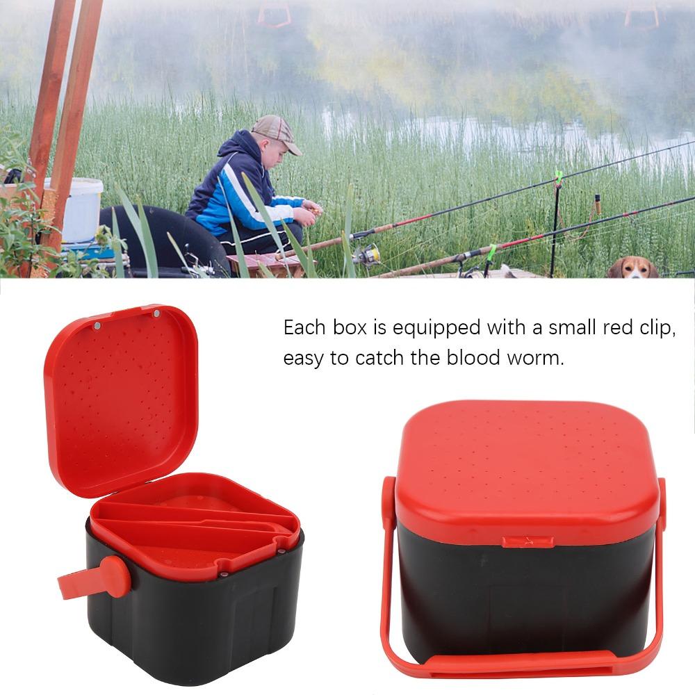 4PCS Plastic Worm Bait Holder with Clip Worm Storage Case Durable Fishing Bait Box  for Lure Storage