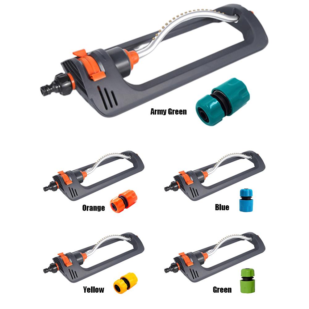 Lawn Sprinkler 4 Modes Water Sprayer Aluminum Tube Swing Sprinkler with 1/2in Connector 19 Hole Nozzles Rustproof Sprayer