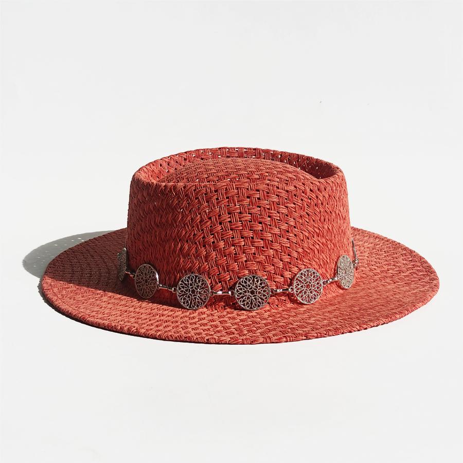New Straw Boater Summer Sun Hat Wide Brim Fedora Panama Summer Beach Hat for Women Men Sun Hat Vacation Holiday Chapeau Femme