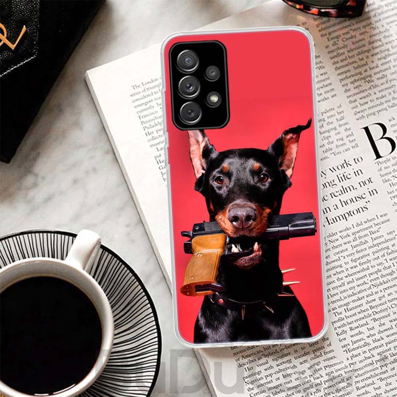 Black Dachshund Doberman Cover For Samsung Galaxy A51 A50 A71 A70 Phone Case A21S A31 A41 A10 A20E A30 A40 A01 A11 A6 A7 A8 A9 C