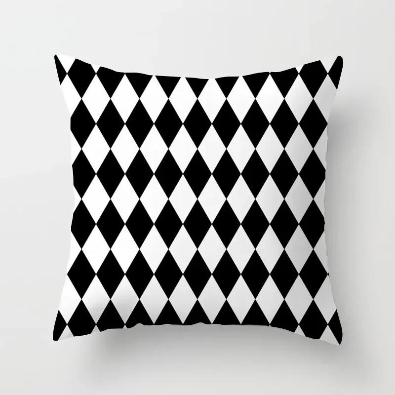 High-grade Black and White Geometric Irregular Pattern Pillowcase Office Living Room Home Pillowcase Car Ornaments