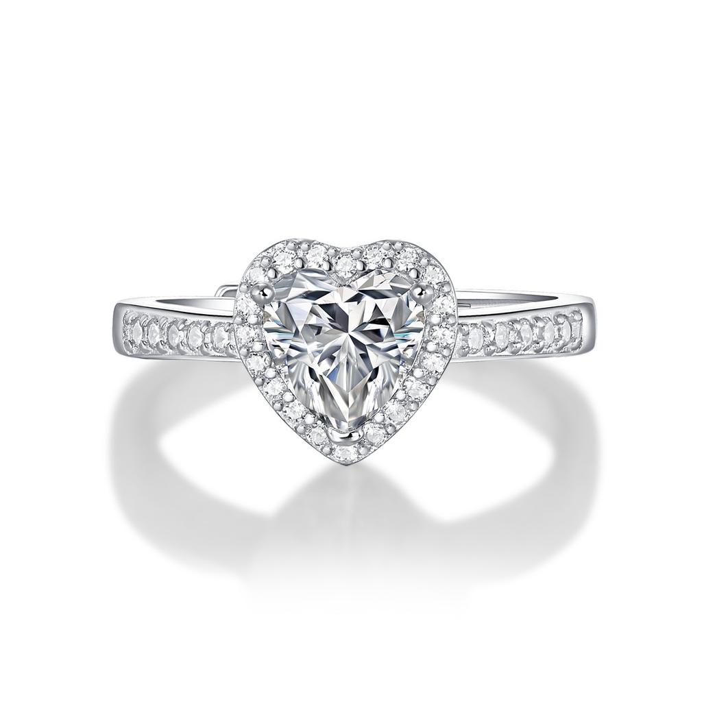 Tancise Classic 925 Sterling Silver  Moissanite Ring Ladies Jewelry Wedding Promise Party Gift