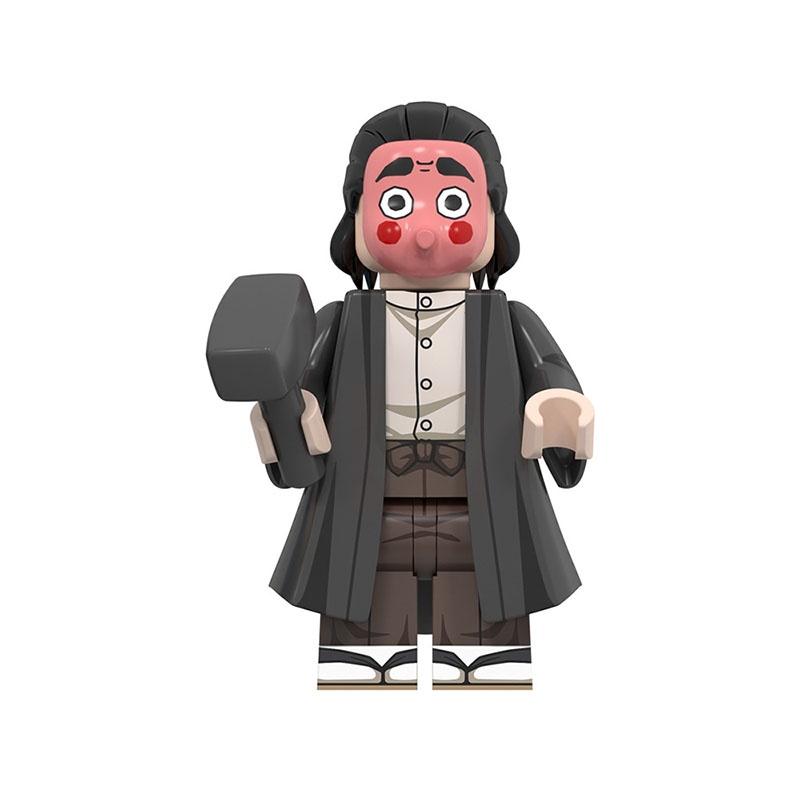 Wm6162 Anime Series Demon Slayer Mouth Flat Yin And Izumi Zhenmen Tanjiro Figurine Building Blocks