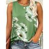 Gilet Estivo da Donna Taglia Larga Fiori Colorati Stampa 3D Largo alla Moda Comodo Morbido Traspirante Scollo a O Senza Maniche