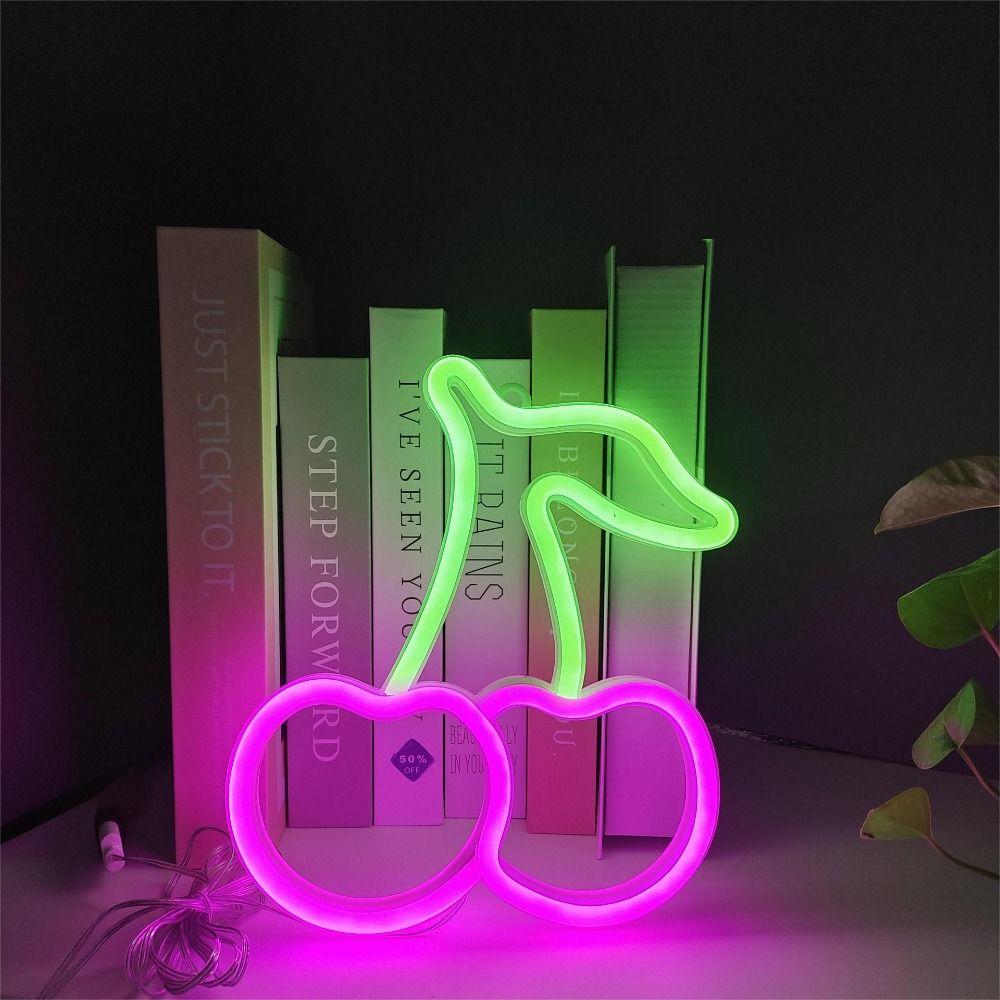 

Изысканный вишневый светодиодный неоновый свет 3D фруктовый ночник неоновые вывески свет спальня бар отель