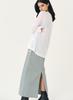 INTEREST Back Slit Windbreaker Skirt_Frosty Green