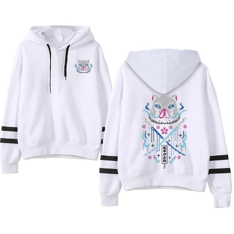 Inosuke Anime Hoodies Men Women Kimetsu No Yaiba Kawaii Manga Sweatshirts Gothic Harajuku Hooded Pullover Casual Streetwear