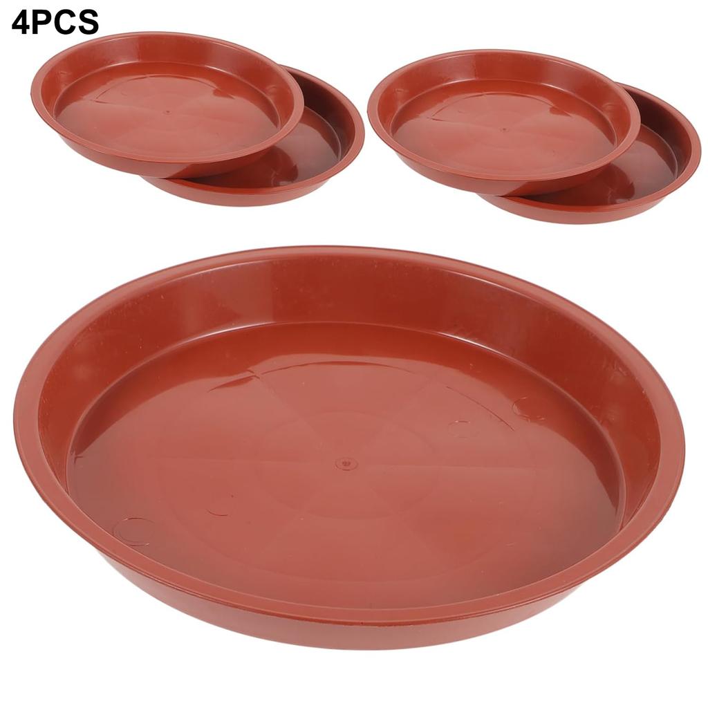 PB210 4Pcs 21cm Flower Pot Bottom Water Storage Round Tray Plastic Movable Potted Plant Base