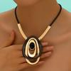 Retro Kreisförmig Oval Anhänger Halskette Modisch Charme Exquisite Kreativität Übertriebene Accessoires