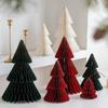 For Creative Mini Christmas Tree Decoration Honeycomb Paper Origami Folding Home Space Layout Christmas Hanging Ornaments 2pcs/s