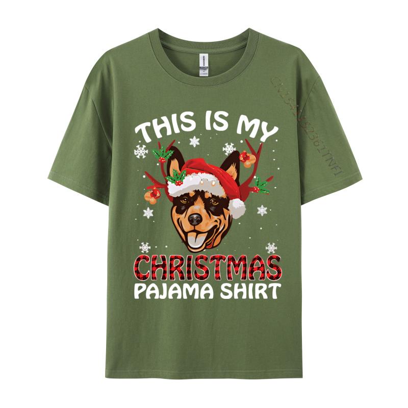 

This Is My Christmas Pajama Rottweiler Tshirts Top Quality Print T Shirt For Men Blue And White Graphic T Shirts 4XL