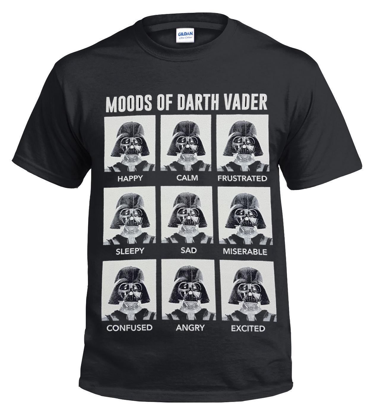 MOODS OF DARTH VADER T-Shirt Mens Womens Tees Top Funny StarWars Stormtrooper Sad Happy Mens LadiesSanta S