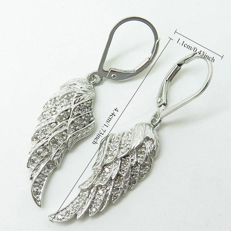 1 Pair, Stylish, Inlaid with Synthetic Zircon, Stylish, Versatile Angel Wings