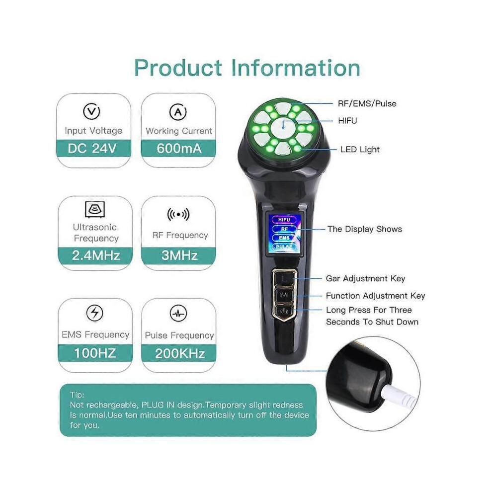 (EU-Stecker) NEUES 4-in-1-Mini-HiFu-Ultraschall-RF-EMS-MFIP-Puls-Gesichtslifting-Hautstraffungs-Anti-Falten-Massagegerät SPA-Schönheitsgerät