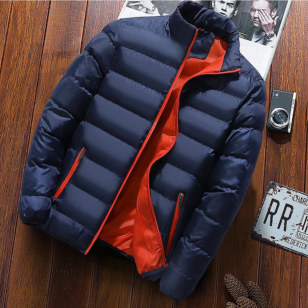 Men's Winter Thickened Lightweight Warm Sports Jacket Youth Stand-up Collar Casual Jacket