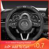 2025 Hot 38CM Carbon Fiber Leather Steering Wheel Cover For Mazda 2 3 CX5 CX30 CX8 CX3 Mazda2 6 5 CX9 BT50 Car Accessories