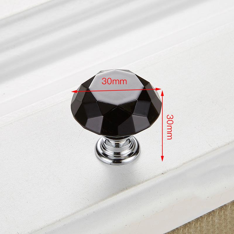 KAK 30mm 5pcs Diamond Shape Crystal Glass Knobs Cupboard Pulls Drawer Knobs Kitchen Cabinet Handles Furniture Handle Hardware