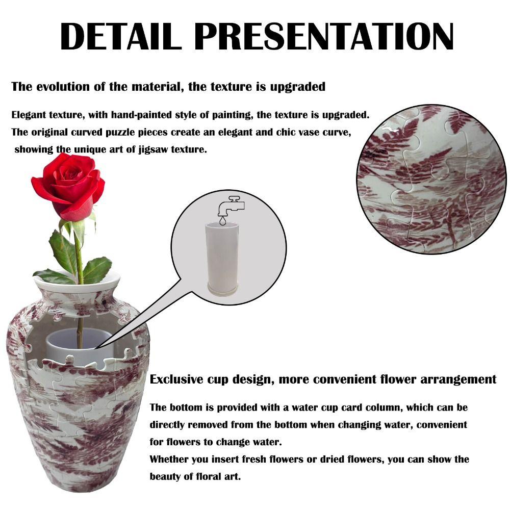 Waterproof 3D Puzzle Vase Creative Home Decoration Vase Crafts Flower Vase Jigsaw  Kids Toys
