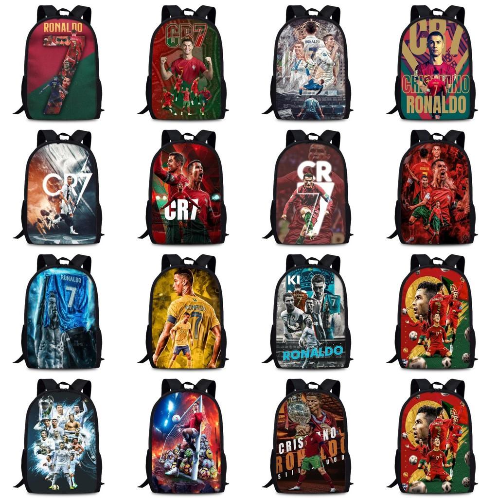 15in Ronaldo Cristiano Oxford Backpack Large Capacity School Bag Sports Travel