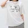 2026 Kawaii Sketch Dog Cat Print TShirt Simple Line Art Pet Tee Casual Cotton Short Sleeve for Korean Style Cute Outfits