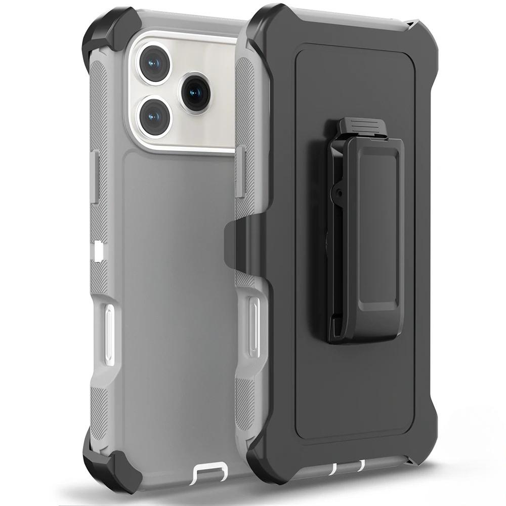 Heavy Duty Hybrid 3IN1 Ott Defender Case For iPhone 17 16 15 14 Plus 13 12 Pro Max Air 17e 16e Shockproof PC Cover With Clip