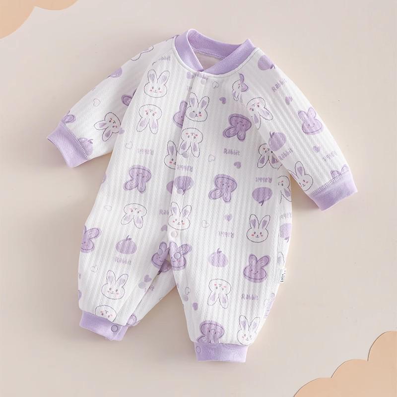 Jingqi Fleece-Lined Cotton Baby Jumpsuit for Autumn/Winter