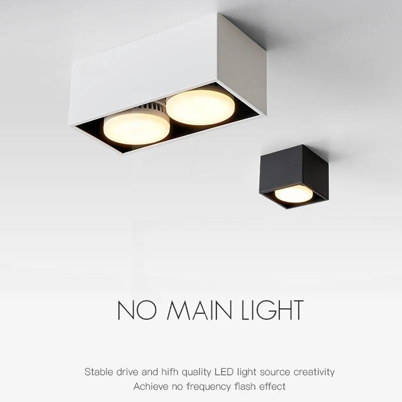 Takspotlight LED 7W 9W 12W Overflatemontert Antirefleks Vanlig aluminiumslysarmatur Downlight 85-265V