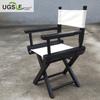 Children's Solid Wood Director Chair with Folding Backrest - Log Color Game Seat.