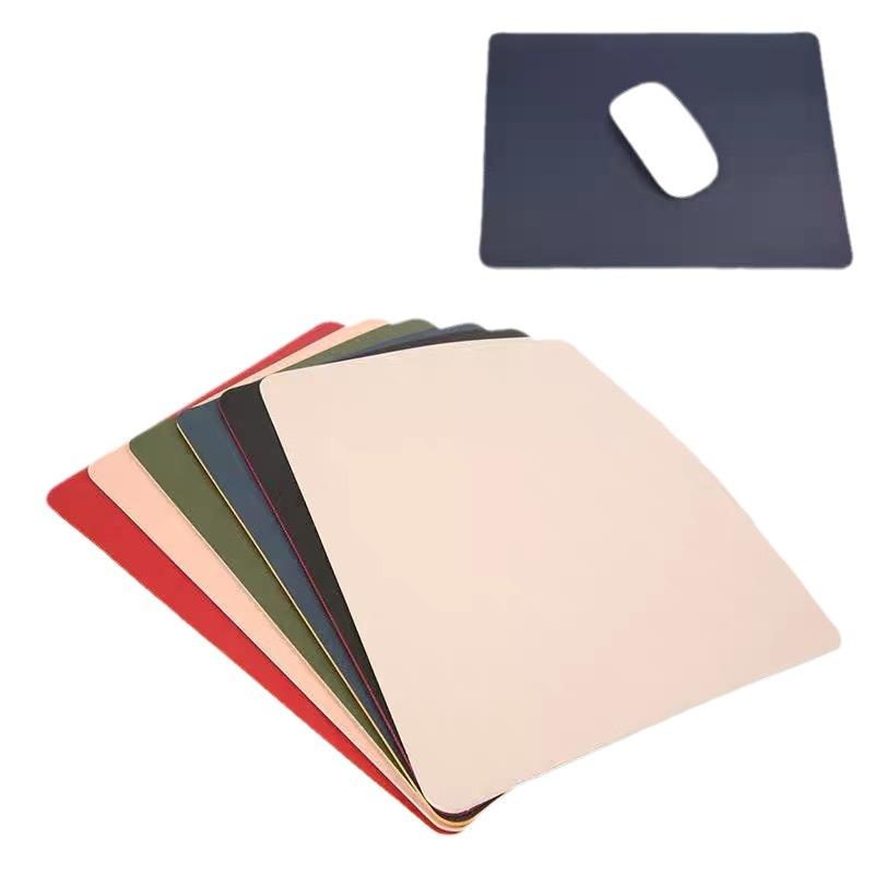 Solid Color Minimalist Leather Thickened Mouse Pad for Laptops