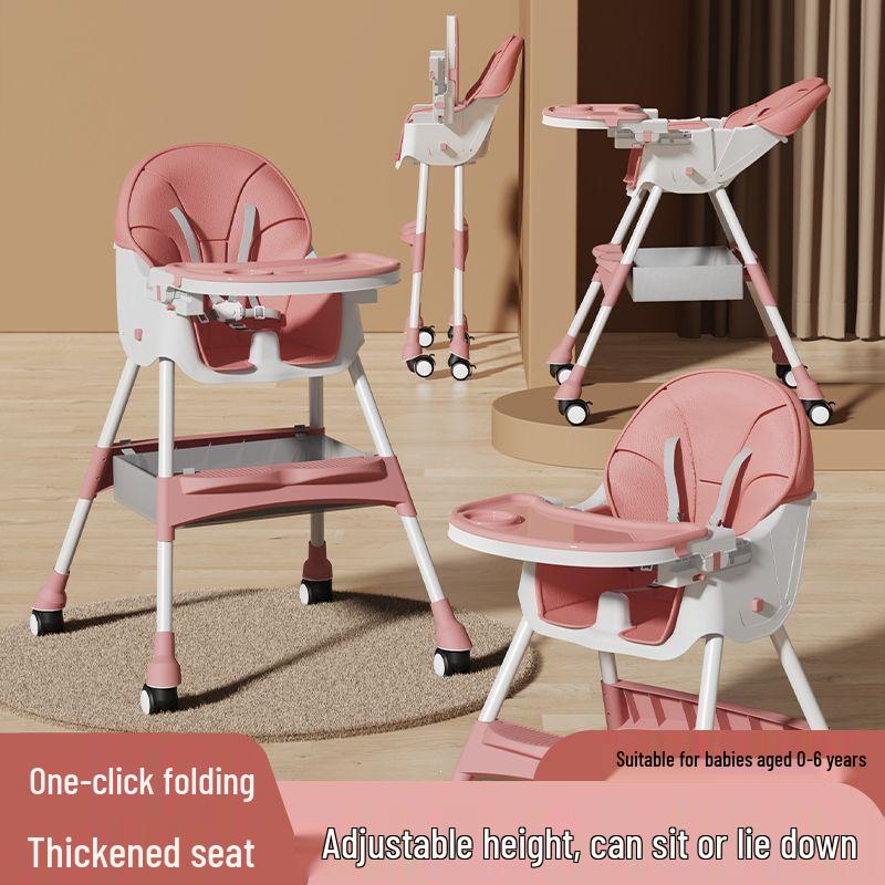 Foldable Multifunctional Baby High Chair - Portable Infant Dining & Activity Seat