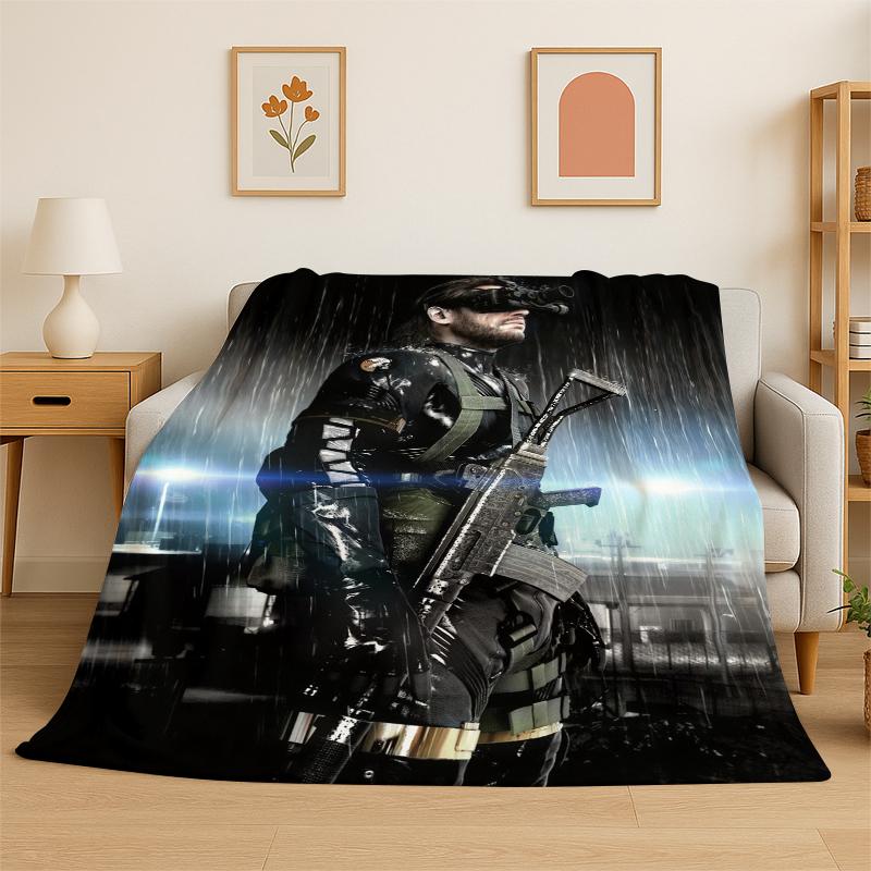 Game Metal Gear Solid Cartoon Soft Flannel Throw Blanket,Warm Cozy Blanket for Bed,Couch,Sofa,Bedroom,Living Room,Travel,Picnic