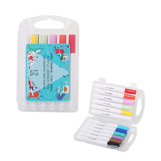 Acrylic Marker Pen Set Colored Marker Pens with Color-coded Caps Non-toxic Artists Students Markers for Drawing Writing School