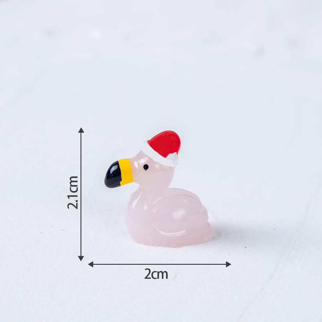 50Pcs Luminous Flamingo Ornaments Micro Landscape Christmas Diy Resin Garden Decoration Outdoor Lawn Yard Garden Accessories