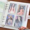 Cute Pink Polka Dot A5 4-Pocket Card Album – PU Leather Cover Binder for Polaroid Photo Collecting Small Cards