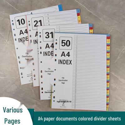 A4 Large Capacity 50-Page Divider Folder: 5 Monthly Sections, 12 Classification Pages for Office Use