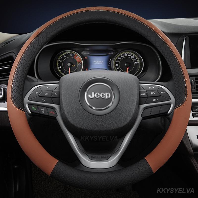 PU Leather Car Steering Wheel Covers For Jeep Commander PATRIOT COMPASS RENEGADE Grand Cherokee Wrangler