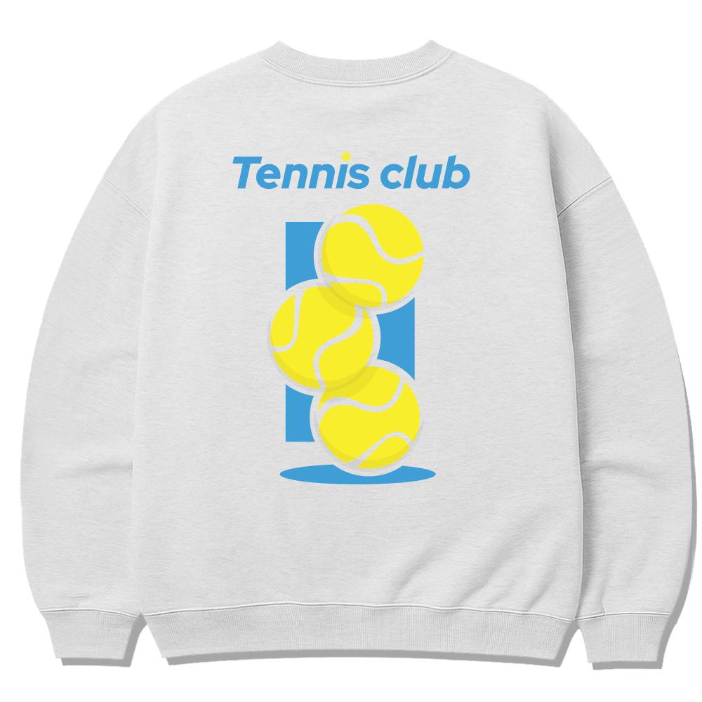 Seupeullaesikodeu Heavy Crew Neck Sweatshirt Melange White - Tennis Club Blue