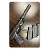 2D Wall Art Tactical FN Pistol With Silencer And Extra Magazine Wall Art Signage,   Iron Wall Art Signage