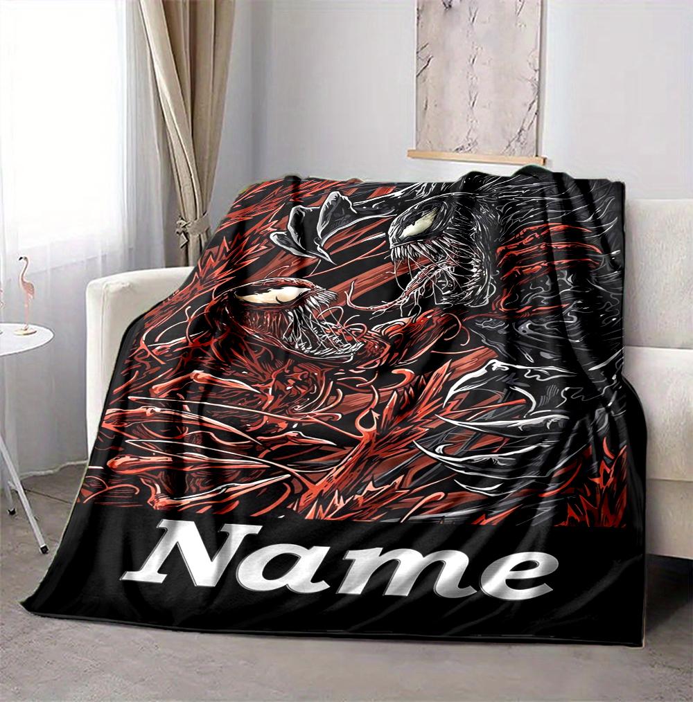 Custom Name Carnage Flannel Blanket Throw Blanket Soft Warm Sofa Bed Decor Unique Gift