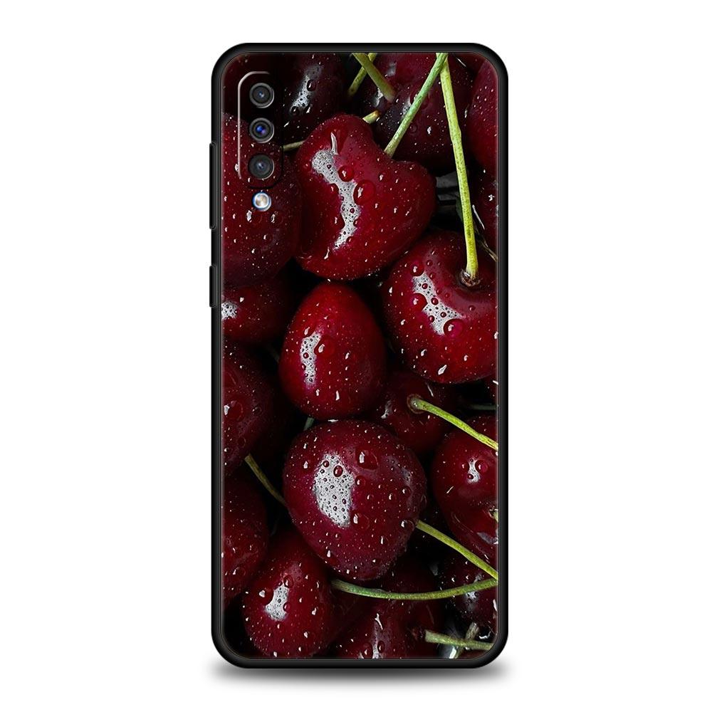 Red Cherry Phone Case For Samsung A26 A36 A56 A54 A52 A50 A70 A40 A20S A20E A12 A14 A16 A22 A24 A42 A34 A32 5G A04s A06 5G Cover