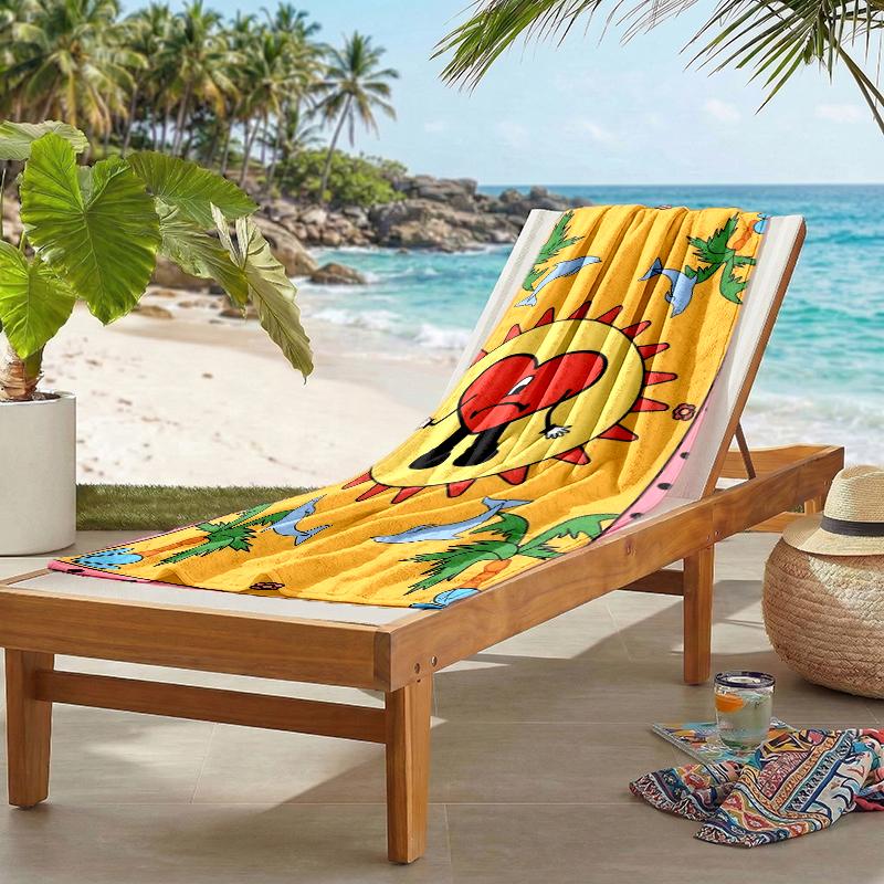 Bbunny Heart Fashion Beach Towel: Ideal for Summer Adventures Soft, absorbent and quick drying suitable for swimming and bathing