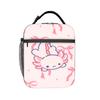 Cute Axolotl Lunch Bag  Funny Lunch Box Picnic Portable Zipper Thermal Tote Handbags For Adult Oxford Custom Cooler Bag