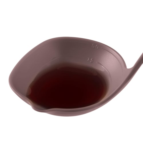 Kai Corporation Ladle with Measuring Table, All-Nylon, Dishwasher Safe, Scratch Resistant, Easy to Clean, Old Raspberry, Nua Tone, DE6339