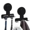 Stainless Steel Razor Rack Vacuum Suction Suction Cup Shaver Holder 304 Stainless Steel Razor Rack Double Hook For Bathrobes